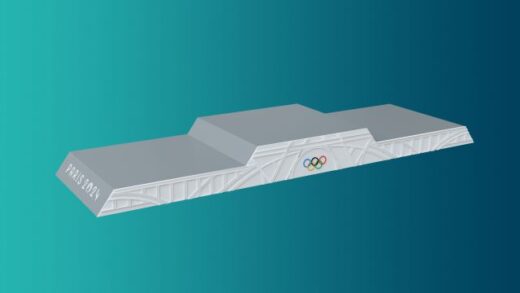 3D podium olympique - vue de côté